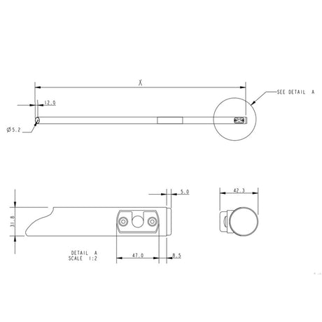 Allen Brothers Tiller 1100MM Silver