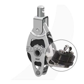 Antal 34mm Single Swivel Shackle Block w/ Becket & Cleat
