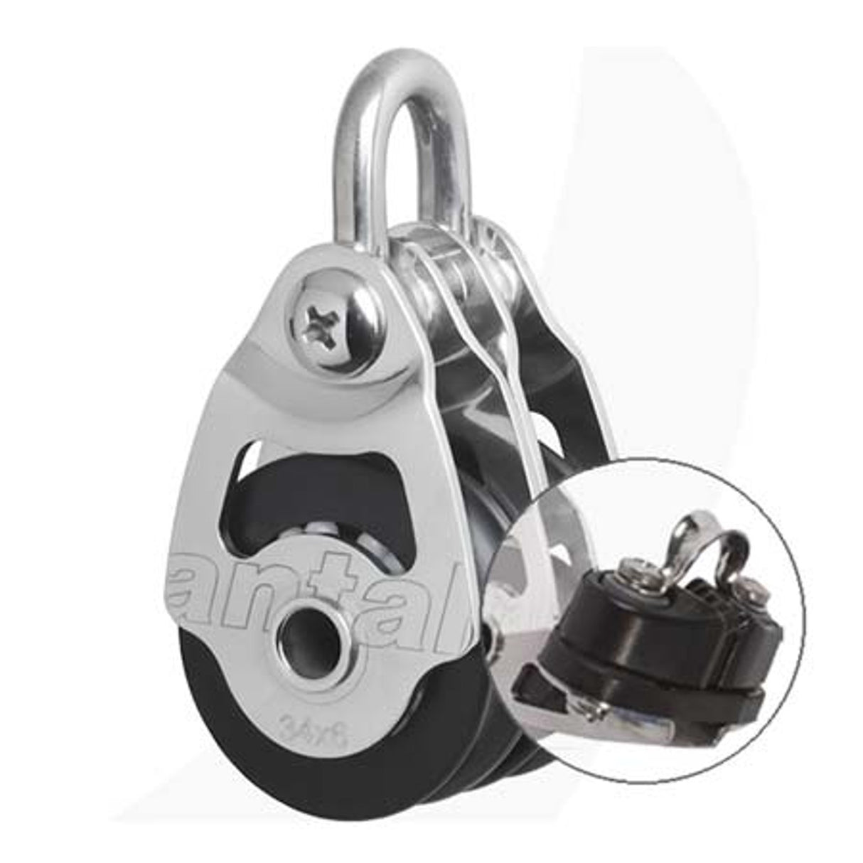Antal 34mm Double Shackle Block w/ Cleat