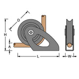 Antal 70mm OPF Halyard Block Up-Down