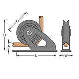 Antal 80mm OPF Halyard Block Vertical Fix
