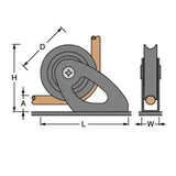 Antal 100mm OPF Halyard Block Vertical Fix