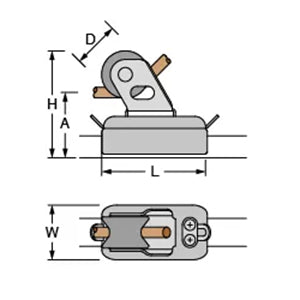Antal 26X20 Track BB Size 100 Genoa Car, Becket, 2 Control Sheaves