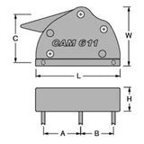 Antal Clutch Cam 611 Horizontal Silver Handle