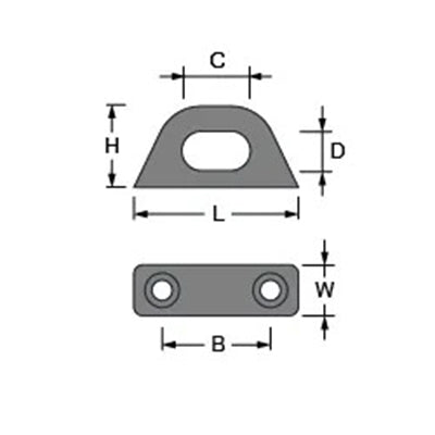 Antal Deck Ring Hole 14mm, Aluminum