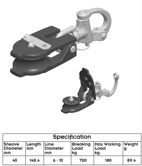 Allen Brothers 40MM Dynamic Snatch Block with Snap Shackle