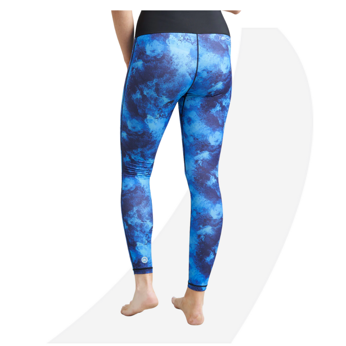 Rooster Womens UV Sports Leggings Black, Sea Grass, Azure