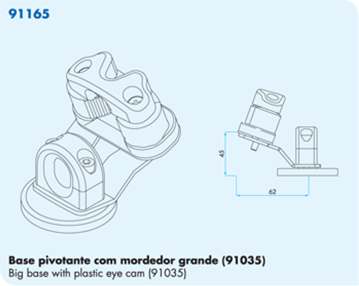 91165 Small Swivel Base With Plastic Eye And Big Cam
