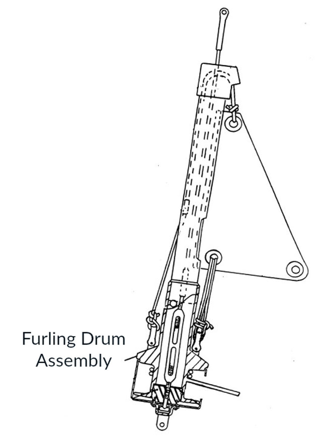 CDI FF2 Furling Drum Assembly (Does not include the stainless steel cup)