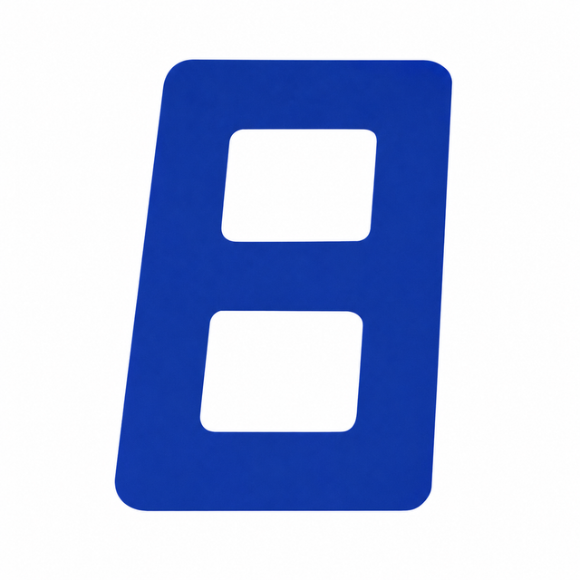 Blue 9-inch digital sail number 8