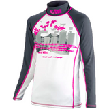 Gill Printed Junior S/S Rash Vest. Clearance size Pink (JM), Silver (JS)