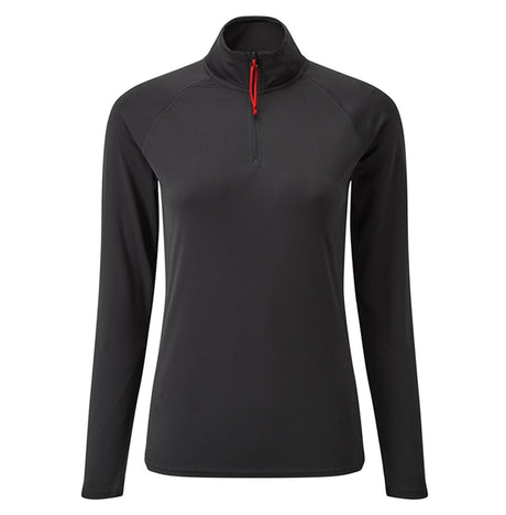 Women's UV Tec Long Sleeve Zip Tee Charcoal