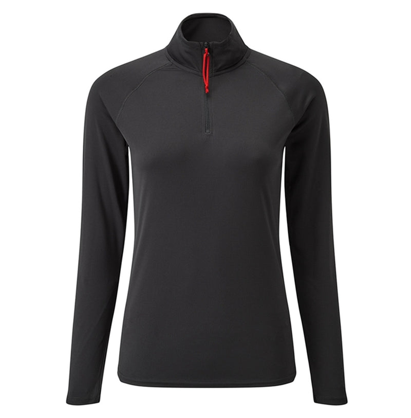Women's UV Tec Long Sleeve Zip Tee Charcoal