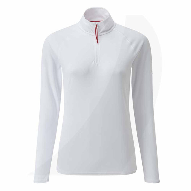 Women's UV Tec Long Sleeve Zip Tee White