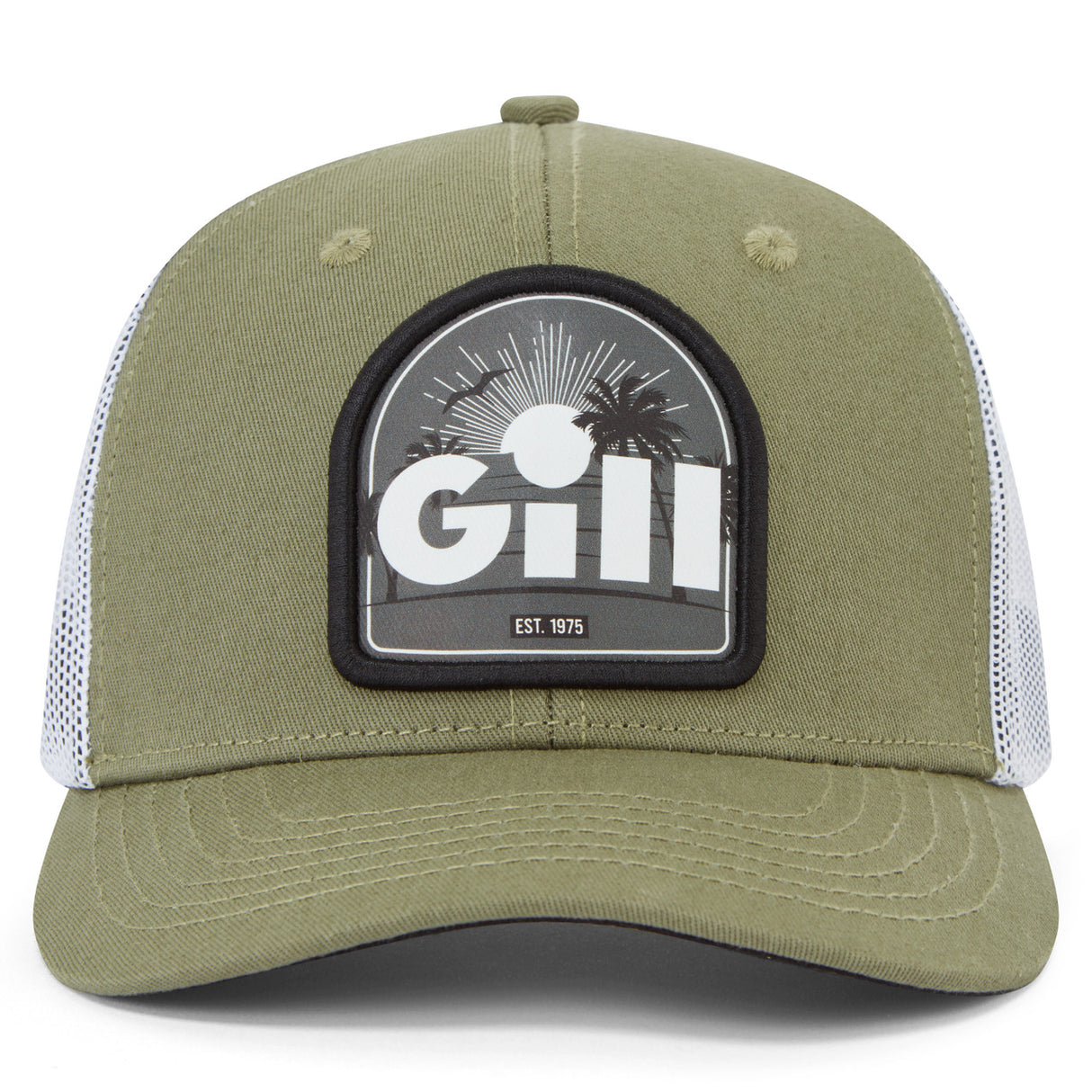 Gill Trucker Cap (Bass Logo, Americana, Sunrise)