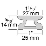Harken 27mm Low-Beam Pinstop Track 6', 4" Hole Spacing, 2 Pinstop Holes