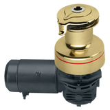 Harken Radial 2 Speed Electric ST Size 40 Polished Bronze Winch Horizontal 24 Volt DF Ctrl Box Left Mount