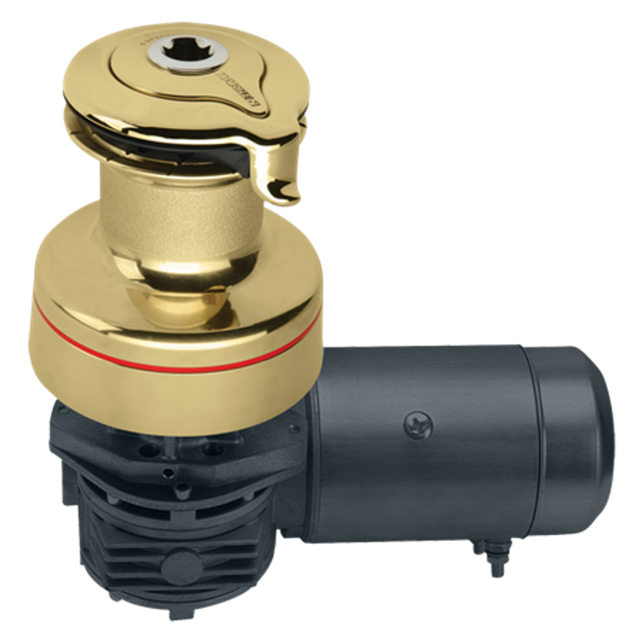 Harken Radial 2 Speed Electric ST Size 40 Polished Bronze Winch Horizontal 24 Volt DF Ctrl Box