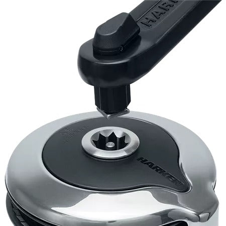 Harken 40 Electric Self-Tailing Rewind Radial Aluminum Winch Reverse Speed, 24V Horizontal Left Mount