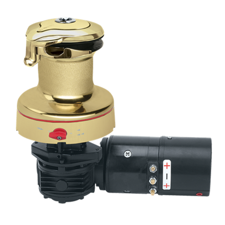 Harken Radial Rewind Electric Size 40 Polished Bronze Winch Horizontal 24 Volt DF Control Box