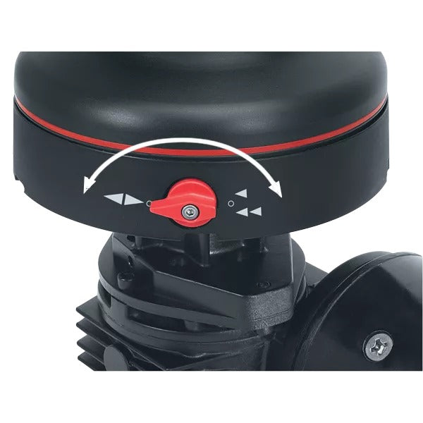 Harken 60 Electric Self-Tailing Rewind Radial Aluminum Winch Reverse Speed 12V, Horizontal Left Mount