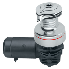 Harken Radial 2 Speed Electric ST Size 50 All Chrome Winch Horizontal 24 Volt DF Ctrl Box Left Mount