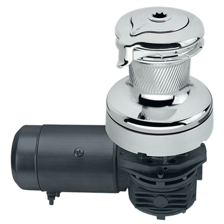 Harken Radial 2 Speed Electric ST Size 60 All Chrome Winch Horizontal 12 Volt DF Ctrl Box Left Mount