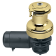 Harken Radial 3 Speed Electric ST Size 60 Polished Bronze Winch Horizontal 24 Volt DF Ctrl Box Left Mount