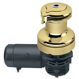 Harken Radial 3 Speed Electric ST Size 60 Polished Bronze Winch Horizontal 24 Volt DF Ctrl Box Left Mount