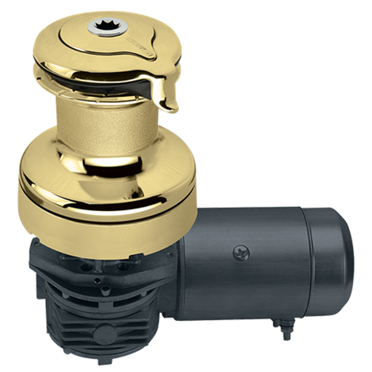 Harken Radial 3 Speed Electric ST Size 60 Polished Bronze Winch Horizontal 24 Volt DF Ctrl Box