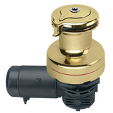 Harken Radial 2 Speed Electric ST Size 70 Polished Bronze Winch Horizontal 24 Volt DF Ctrl Box Left Mount