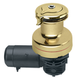 Harken Radial 2 Speed Electric ST Size 70 Polished Bronze Winch Horizontal 24 Volt DF Ctrl Box Left Mount
