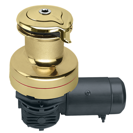 Harken Radial 2 Speed Electric ST Size 70 Polished Bronze Winch Horizontal 24 Volt DF Ctrl Box