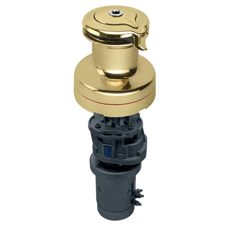 Harken Radial 2 Speed Electric ST Size 70 Polished Bronze Winch Vertical 24 Volt DF Ctrl Box