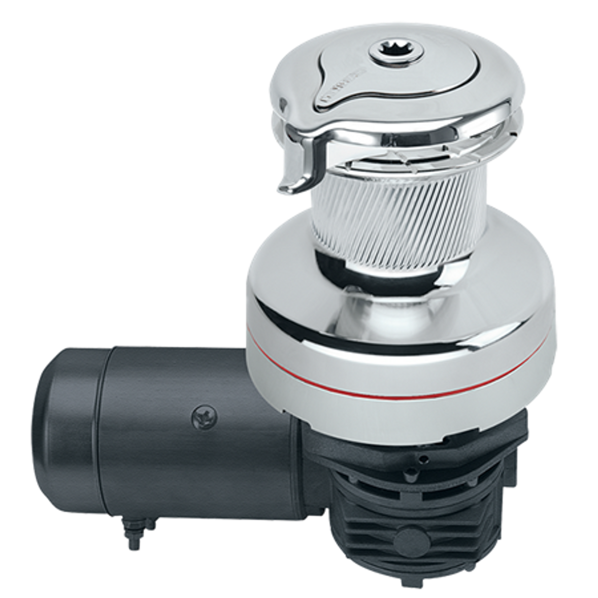 Harken Radial 2 Speed Electric ST Size 70 All Chrome Winch Horizontal 12 Volt DF Ctrl Box Left Mount