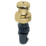 Harken Radial 3 Speed Electric ST Size 70 Polished Bronze Winch Vertical 24 Volt DF Ctrl Box