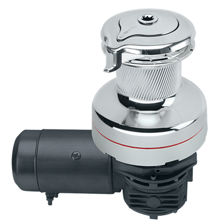 Harken Radial 3 Speed Electric ST Size 70 All Chrome Winch Horizontal 12 Volt DF Ctrl Box Left Mount