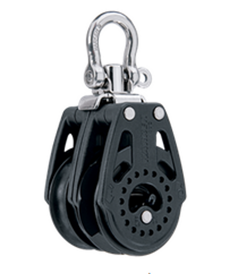 Harken 40 mm Double Block — 1 Ratchet / 1 Free Rolling Sheave