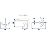 Lewmar 1kg/2.2lb Claw Galvanised Anchor