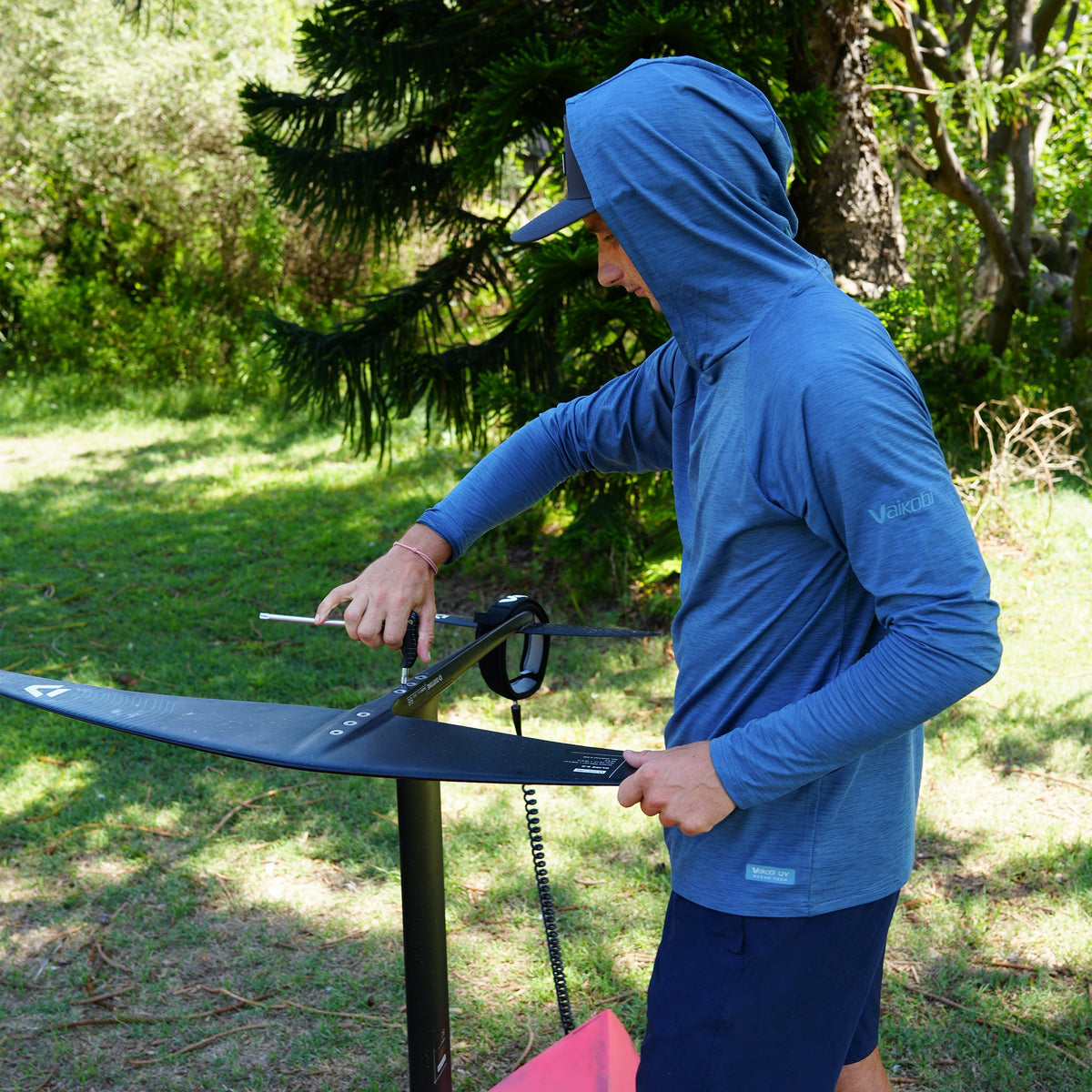Vaikobi UV Ocean Tech Long Sleeve Hooded Top - Ocean Blue