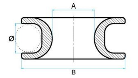 95011- 60 mm Sheave- Web - Tie Sheave - Control Line Eye