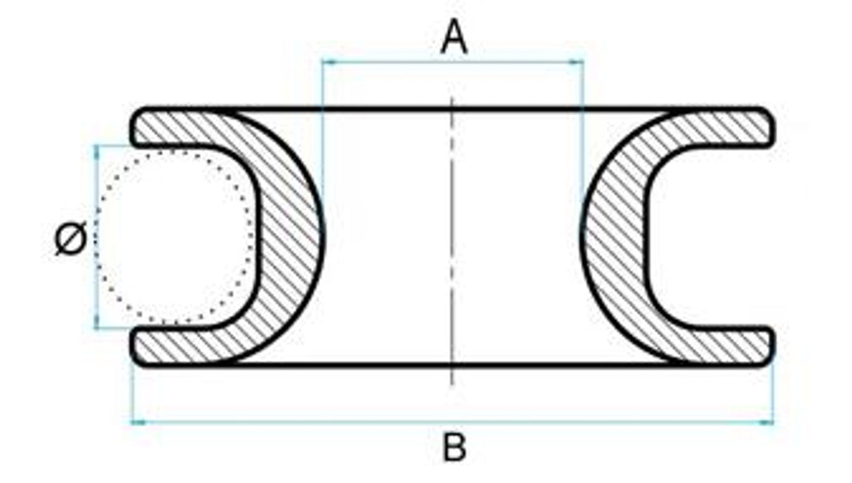95014- Friction Sheave - 30 Mm Solid Sheave- Web - Tie Sheave - Control Line Eye
