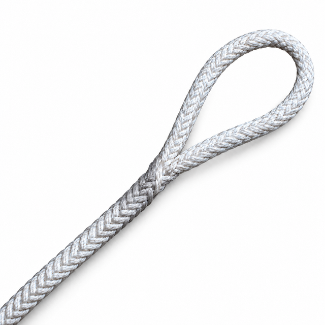 Illustrative view of a single braid 12-strand rope eye splice.