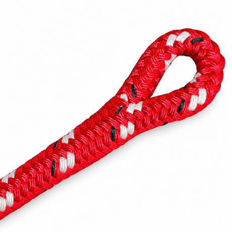 Illustrative view of a polyester double-braid rope eye splice.