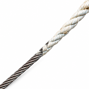 Illustrative view of a wire-to-rope tail splice.