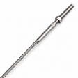 Illustrative view of a swaged threaded stud terminal on stainless steel rigging wire.