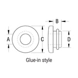 Ronstan Bush Glue-In SS Lined 8.5mm (11/32") IDx6mm Deep