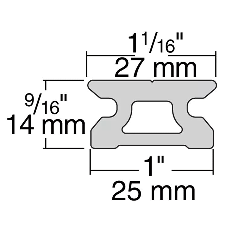 Harken MR 27mm CB Low-beam Track w/Pinstop Holes 1.2 meter