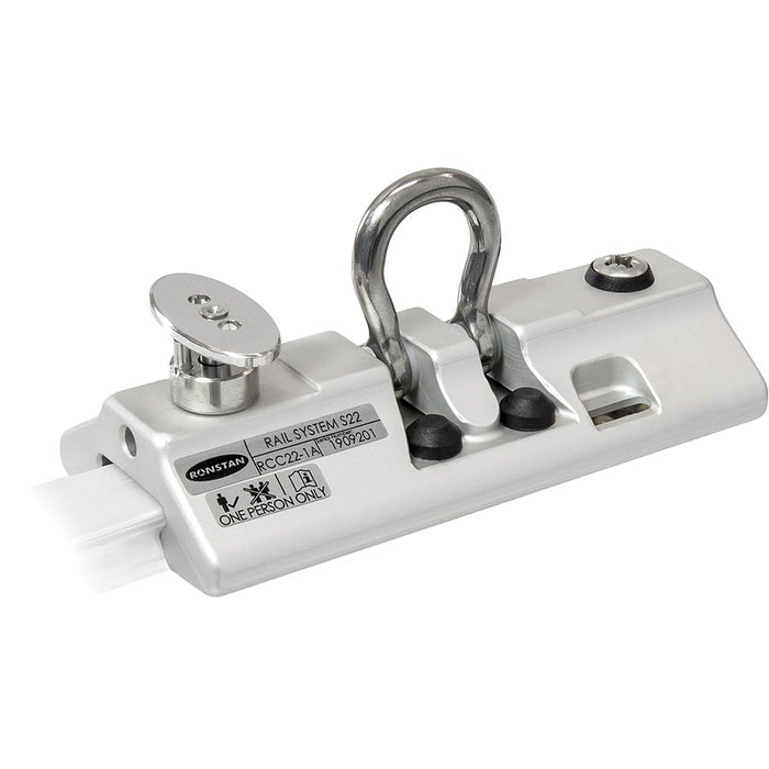 Ronstan Series 22 Safety Rail Car with Plunger Stop, Silver