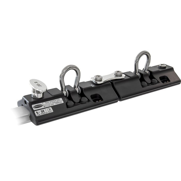 Ronstan Series 22 Safety Rail Tandem Car with Plunger Stop, Black